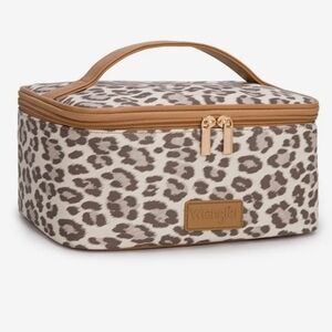Wrangler Leopard Print Cosmetic Case - Brown and Beige NWT!